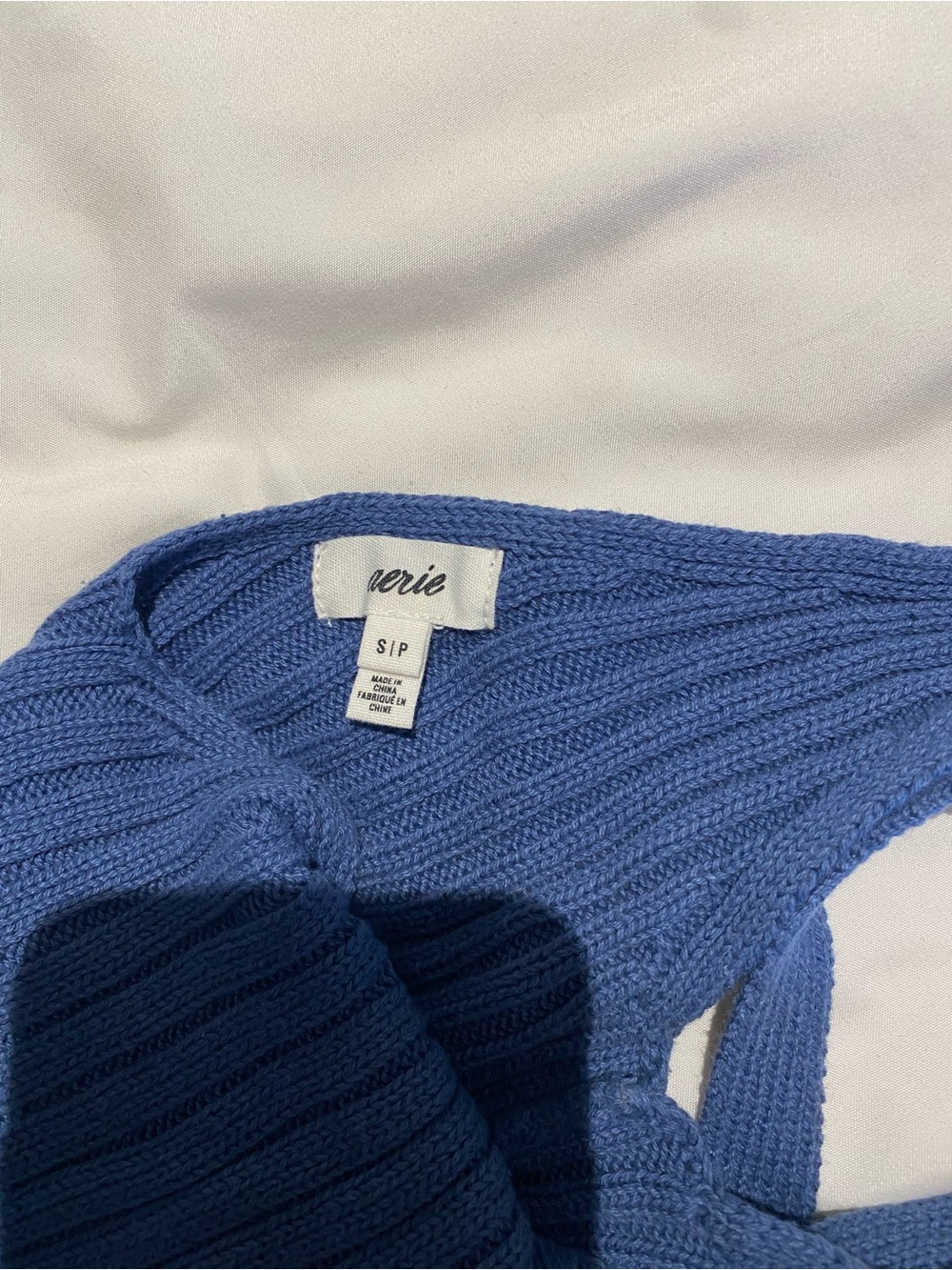 aerie Blue Ribbed Knit Tank Bralette - Picture 3 of 3